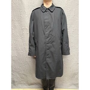 DSCP Quarterdeck Collection Black Men's Lined Long Military Trench Coat Size 46R
